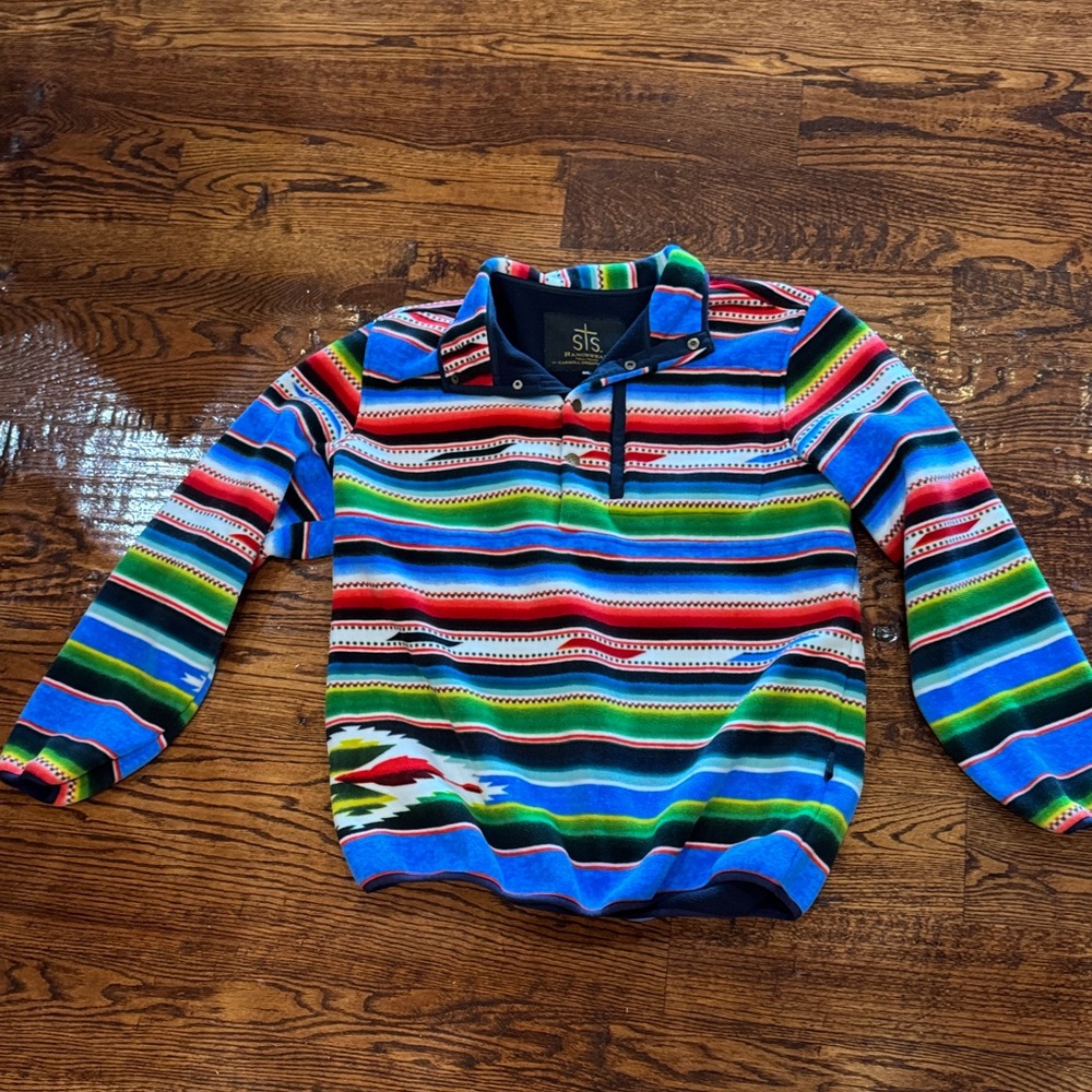 STS Ranchwear Multicolor Striped Crewneck fleece pullover